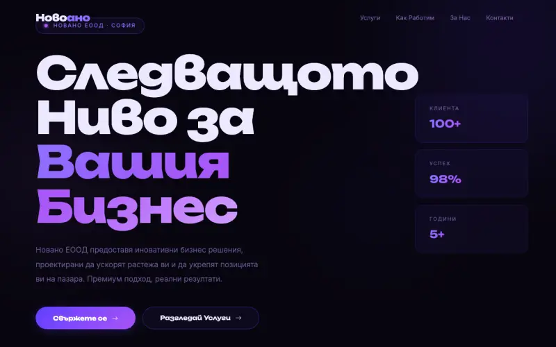 Примерен сайт на НОВАНО ЕООД — Иновативни Решения за Вашия Бизнес