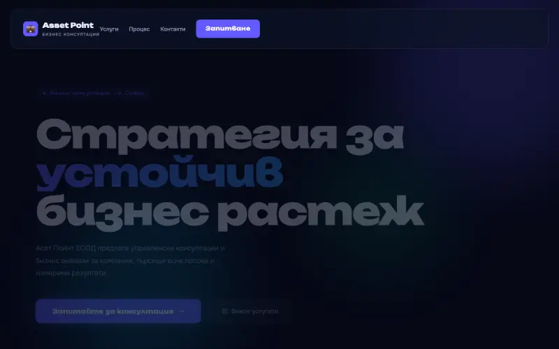 Примерен сайт на Асет Пойнт ЕООД — Бизнес консултации