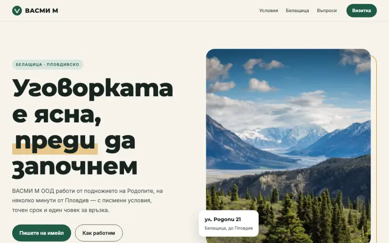 Примерен сайт на ВАСМИ М ООД