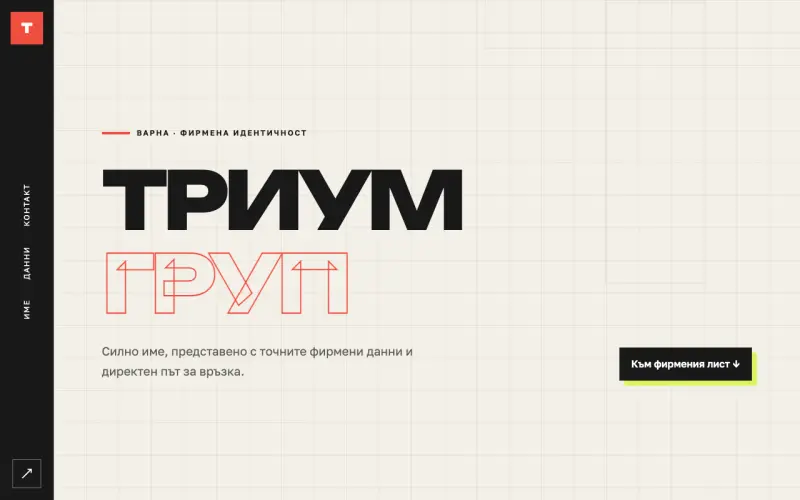 Примерен сайт на ТРИУМ ГРУП ООД — фирмен профил във Варна