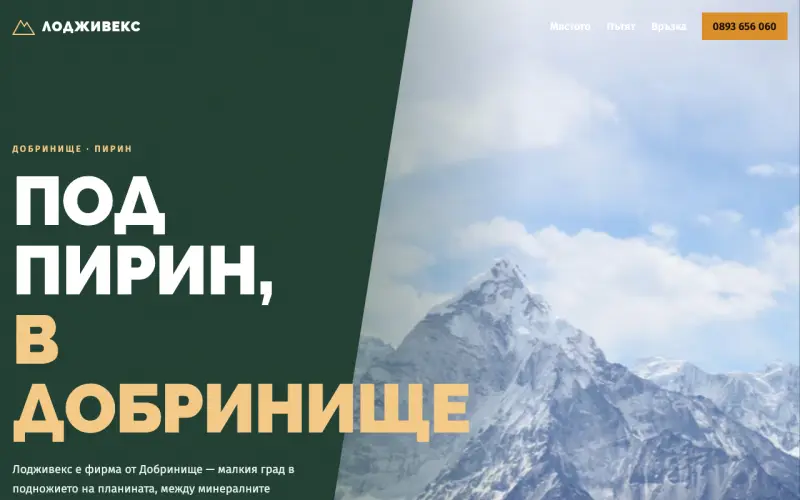 Примерен сайт на ЛОДЖИВЕКС ЕООД — фирма от Добринище